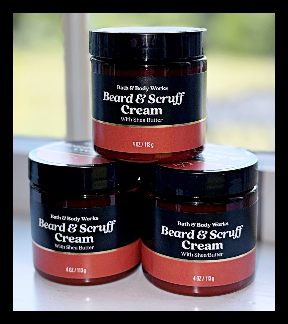 Bath & Body Works 4 oz Men’s Grooming Beard & Scruff Cream with Shea Butter x3
